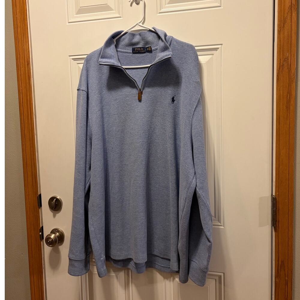 Light Blue Polo Ralph Lauren half-zip sweater size XXL